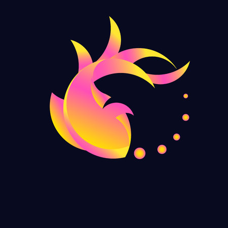 Logo with a golden ratio, goldfish. Vector illustrationのイラスト素材