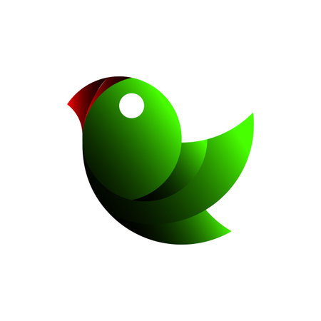 A bird's logo, a golden bird, a parrot. Vector illustration
