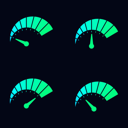 Timer, stopwatch. Vector Gauge Icons.