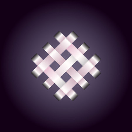 Logo design (Cross Stripes). Binding of tapes, bands united in a triangle, square. Vector illustrationのイラスト素材