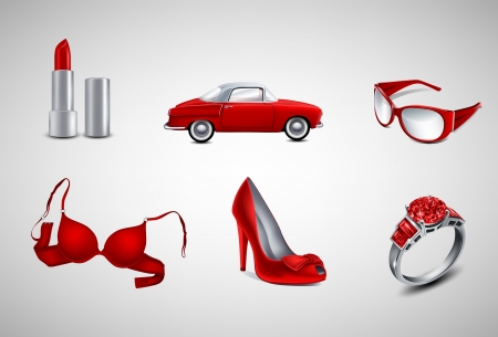 red female iconsのイラスト素材