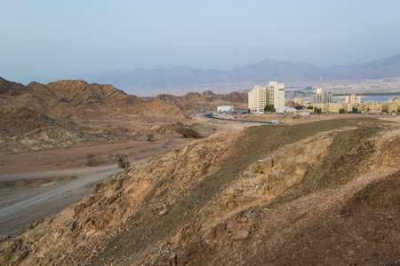 Eilat view from the Israel's desertの写真素材