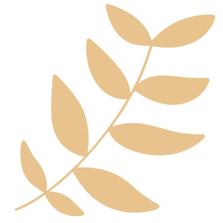 Vector Botanical boho minimalist printable wall art abstract home decor floral print bohemian work.Tree branches with leaves.Sun.Leaf silhouette.Floral design element.Pastel terracotta color.Poster.のイラスト素材