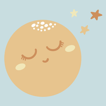 Cute boho pastel sleeping sun, moon, cloud with drops seamless pattern. Isolated on white...