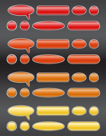Different Shapes Web Buttons with Silver Borderのイラスト素材