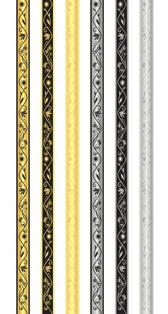 Vintage Ribbons with Floral Ornamentsのイラスト素材