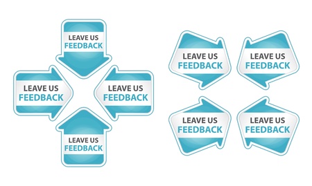 Blue Arrows with Leave Us Feedback Tagのイラスト素材