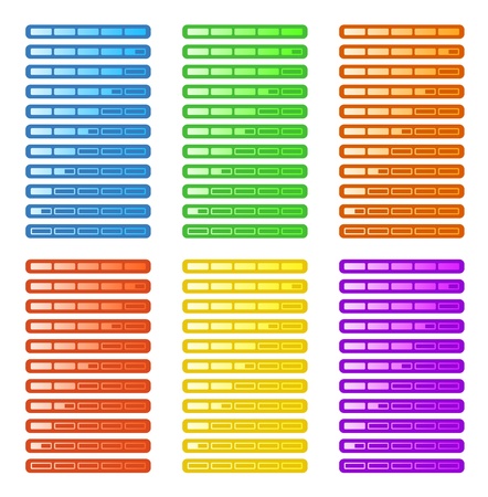 Progres Bar in Six Colorsのイラスト素材