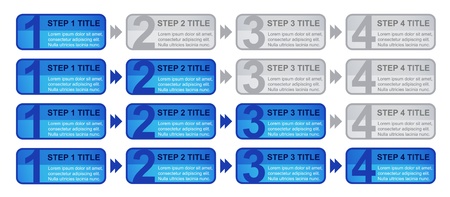 Step 1 - 4 Blocks with Progressのイラスト素材