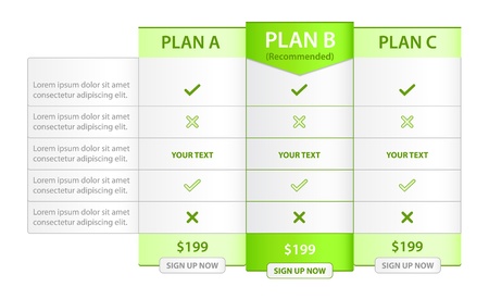 Pricing List with Recommended Optionのイラスト素材
