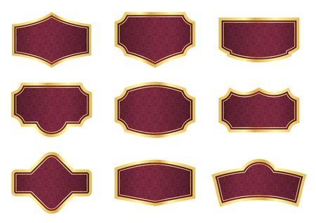 Red vine labels with vintage textureのイラスト素材
