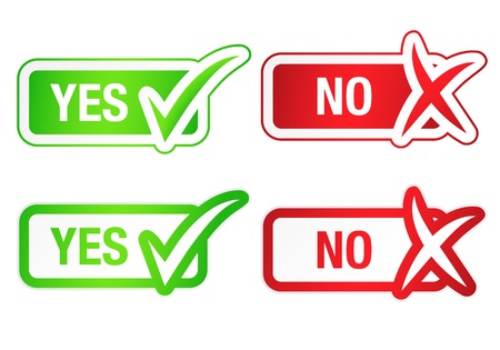 YES and NO Checkmarks Buttonsのイラスト素材