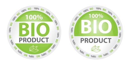 100  Bio Product Label in Two Versionsのイラスト素材