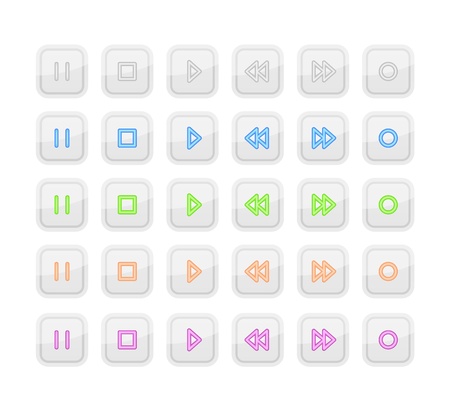 Light Media Stop and Play Buttons with Neon Iconsのイラスト素材