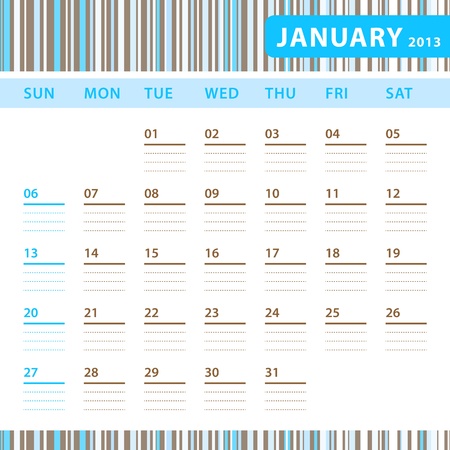 Planning Calendar - January 2013のイラスト素材