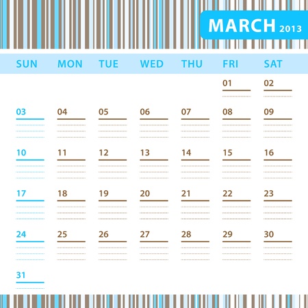 Planning Calendar - March 2013のイラスト素材
