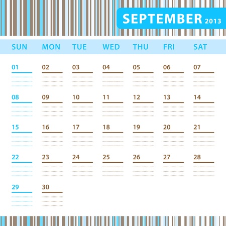 Planning Calendar - September 2013のイラスト素材