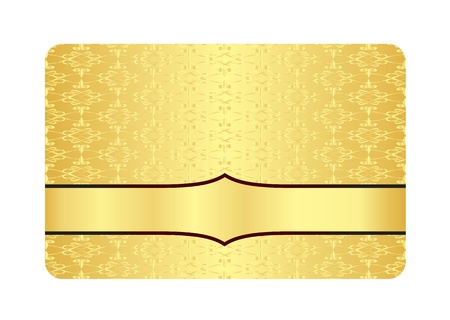 Luxury Golden Card with Inscribed Vintage Patternのイラスト素材