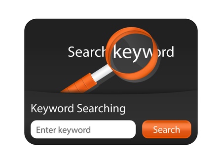 Keyword searching website element with magnifying glassのイラスト素材