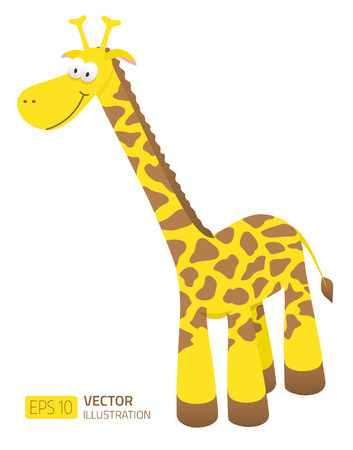 Smiling cartoon giraffe illustrationのイラスト素材