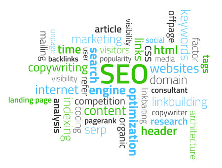 Tag cloud composed from words related to SEOのイラスト素材