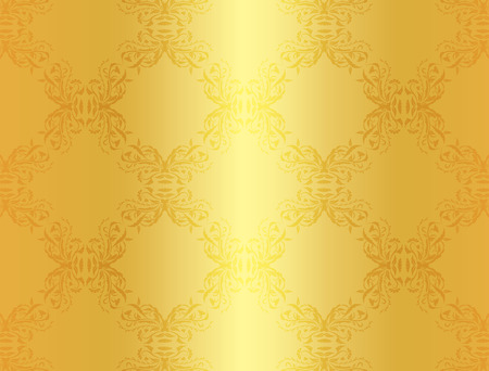 Luxury golden background with damask floral patternのイラスト素材