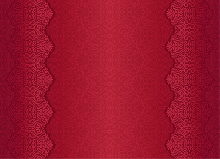 Red luxury vintage background with floral ornamentのイラスト素材
