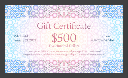 Gift certificate with bubble texture in backgroundのイラスト素材