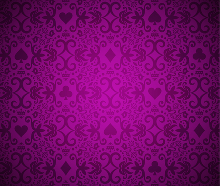 Luxury purple background with card symbols ornamentのイラスト素材