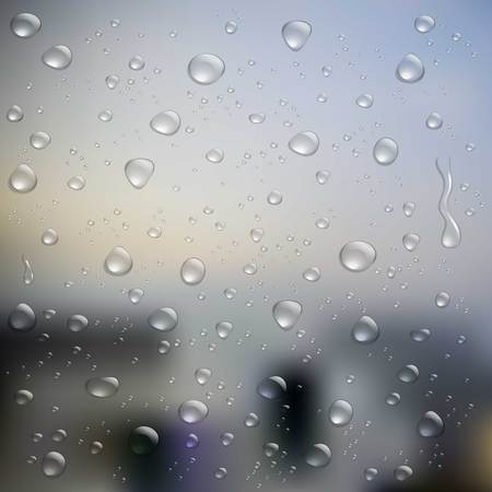 Realistic water droplets on glassのイラスト素材