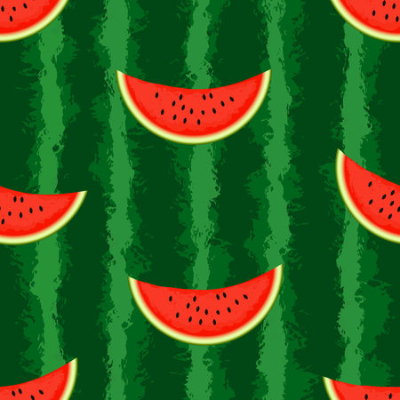 Watermelon background. Seamless, endless Stripes green summer