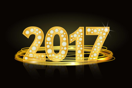 Text from diamonds 2017.New Year. Numbers number date