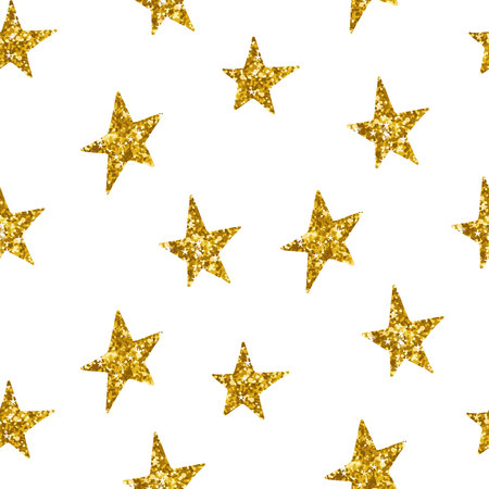 Seamless pattern with gold stars. Vector illustrationのイラスト素材