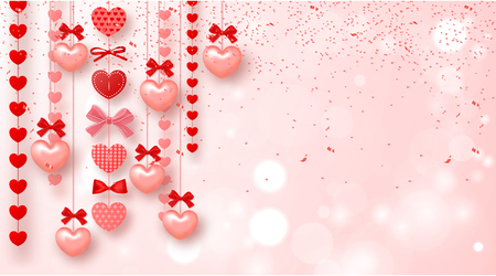 Hearts and confetti Illustration.のイラスト素材