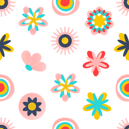 Floral seamless pattern.Modern abstract design for paper, wallpaper, cover, fabric and other users. Vector illustration.のイラスト素材
