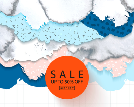 Abstract brochure with watercolor texture. Art-poster.Vector illustration for website , posters,ads, coupons, promotional materialのイラスト素材