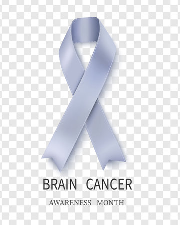 Vector illustration of the brain cancer awareness tape, isolated on a transparent background. The concept of Brain Cancer Awareness Month.Design for the poster.のイラスト素材