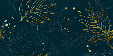 Seamless pattern with tropical leaves.Abstract background for covers,textiles,wallpaper and other usesのイラスト素材