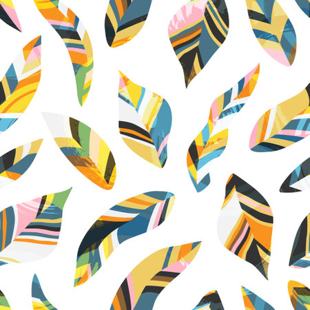 Abstract seamless background with leaves. Vector illustrationのイラスト素材