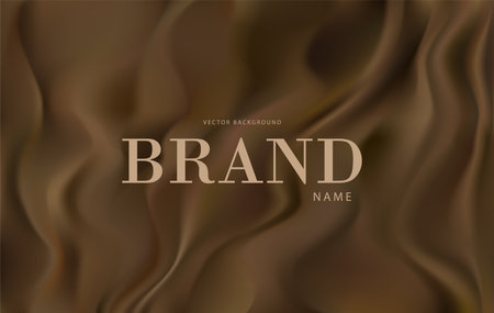 Brown silk, vector abstract background with luxury fabric. Folds of satin, smooth flowing fabric. Template for your designのイラスト素材