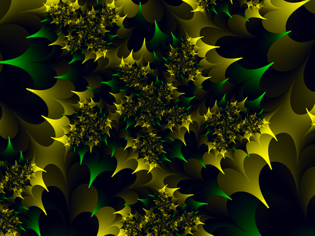 Dark green and yellow mysterious abstract background for design and wallpaperの写真素材