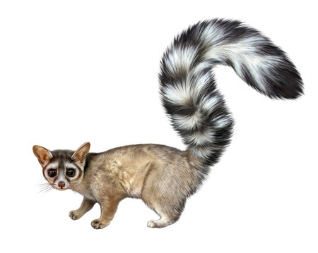 The Central American Cacomistle, the ringtail, Bassariscus astutus, carnivorous mammal of North...