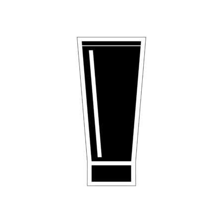 tube, cosmetics. barber icon in a flat style. black illustration on a white background.のイラスト素材
