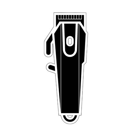 clipper, electric - illustration in a flat style. black picture on an isolated white background. barber tool.のイラスト素材