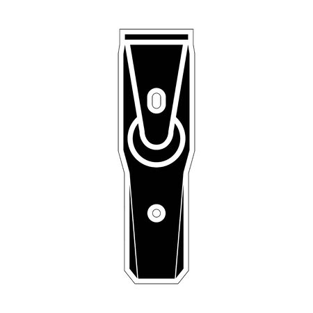 clipper, electric - vector illustration in a flat style. black picture on an isolated white background. barber tool.のイラスト素材