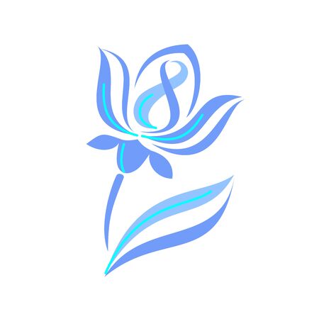 women's Day. stylized flower - logo on a white background.のイラスト素材