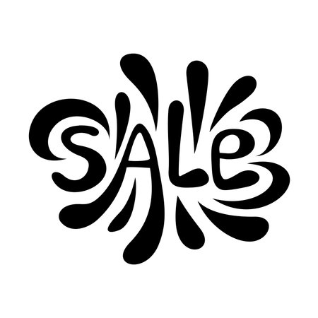 discount, sale - illustration in the form of a salute, blots. concept - black friday, hand drawn flat illustration, stylized flower.のイラスト素材