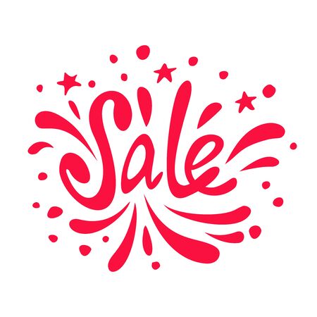 discount, sale - flat illustration in the form of a salute. concept - shopping. unusual writing, lettering.のイラスト素材