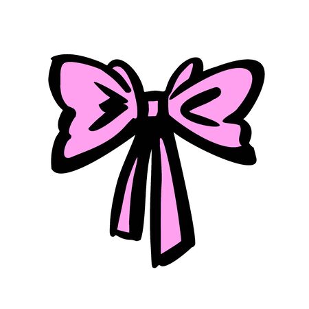 bow - color illustration in a flat style. element for design - gift wrapping, clothesのイラスト素材