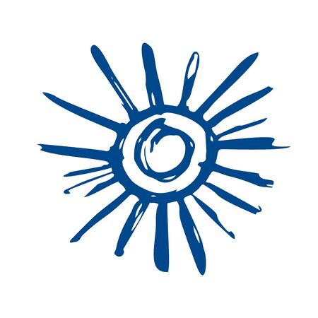 the sun is a stylized sketch. sunny is a sloppy drawing. tourism, nature.のイラスト素材